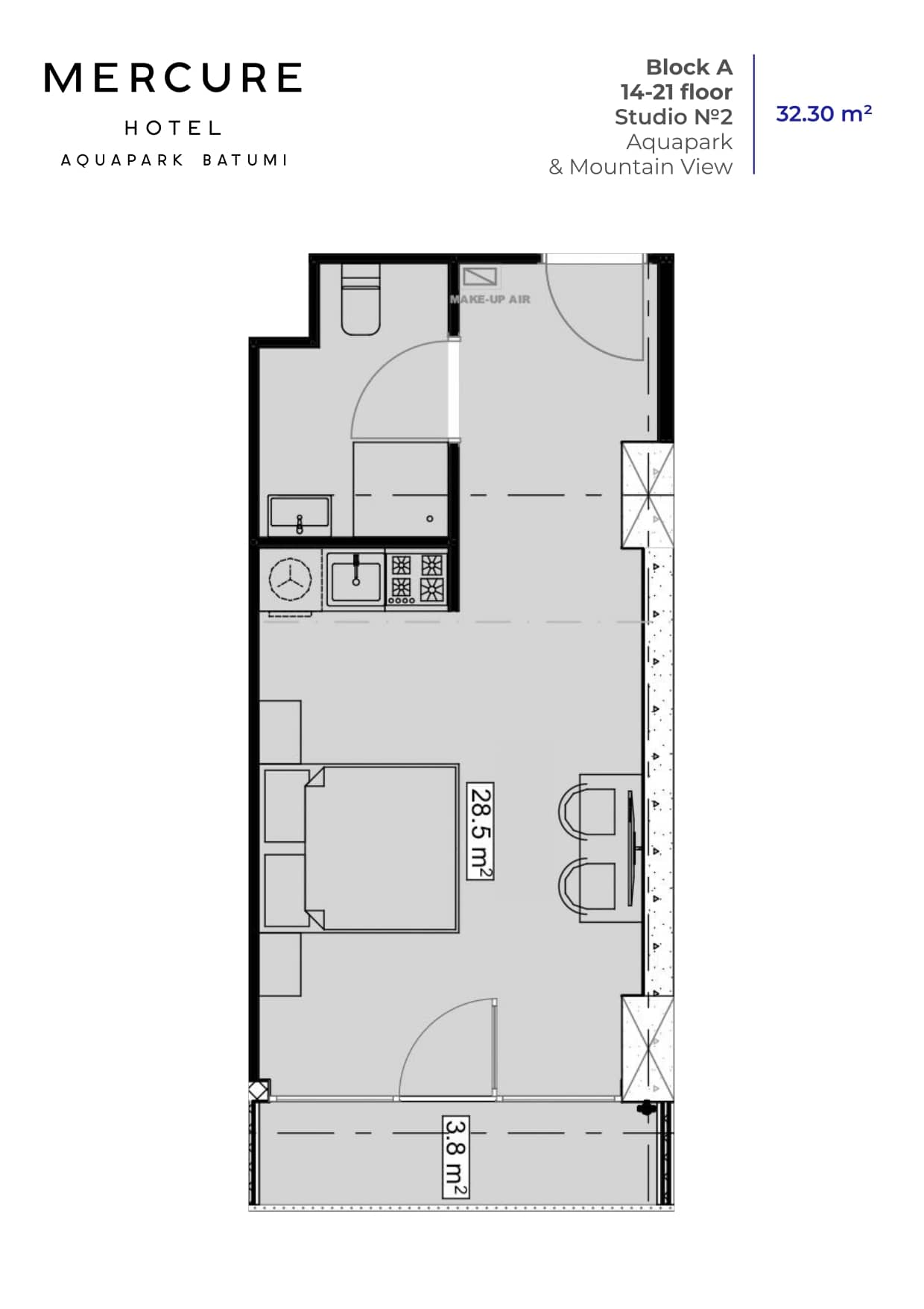 单间，32.3 m²，15 层，位于“Mardi Aquapark Wellness Resort”