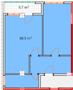 1-bedroom apartment, 66.2 m², 13 floor, Modern Residence in Batumi