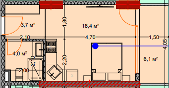 studio, 33.3 m², 3 floor in "Lagoon Resort"