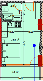studio, 35 m², 6 floor, Lagoon Resort in Batumi