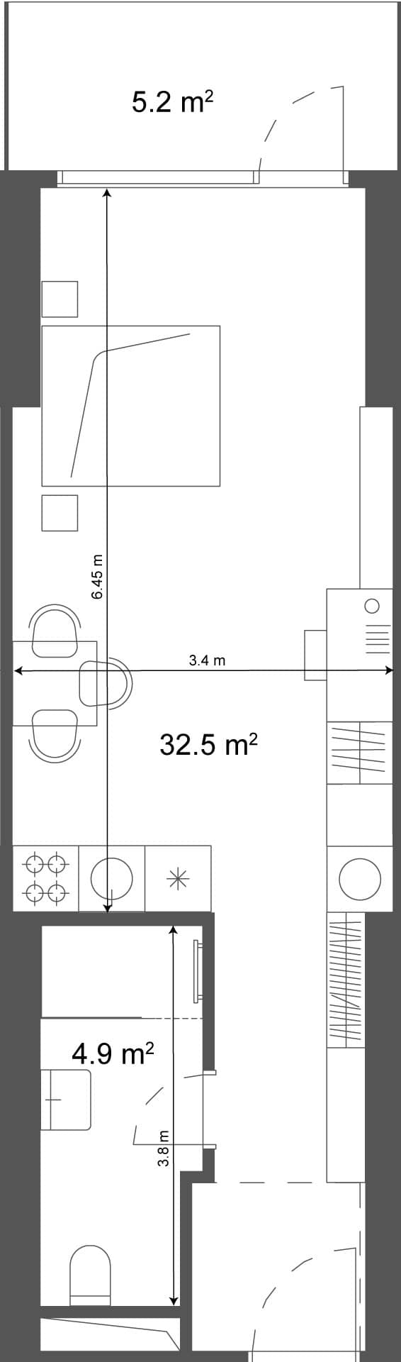 Студия, 37.7 м², 22 этаж в ЖК "Ramada Residences"