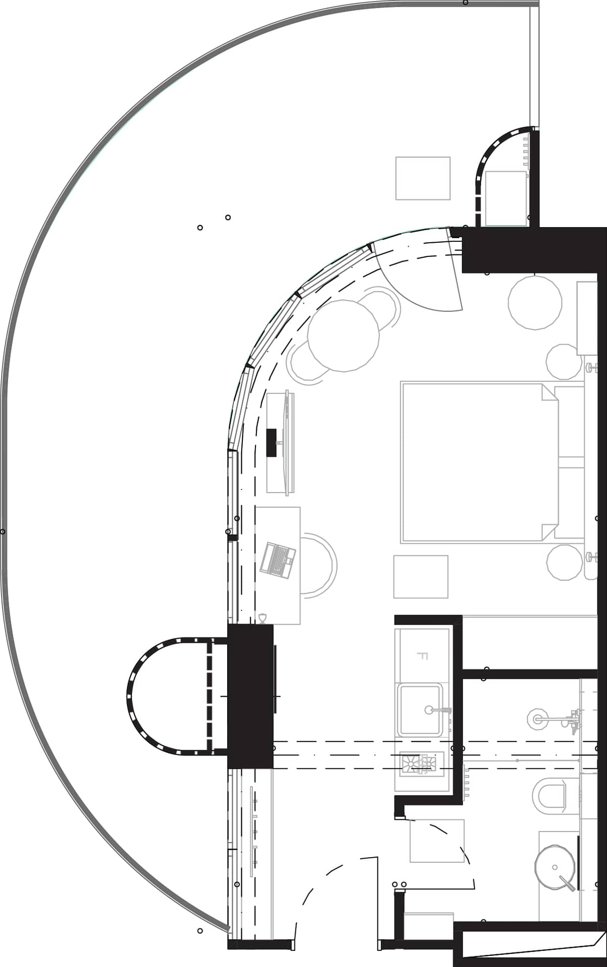 1-bedroom apartment, 58 m², 7 floor, Montemar in Batumi