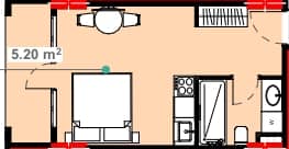 studio, 31.55 m², 4 floor, Lemon Garden in Batumi