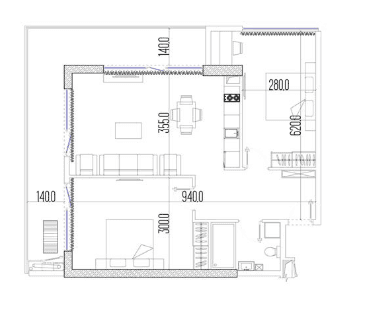 3-bedroom apartment, 83.3 m², 20 floor in "Intourist Residence"