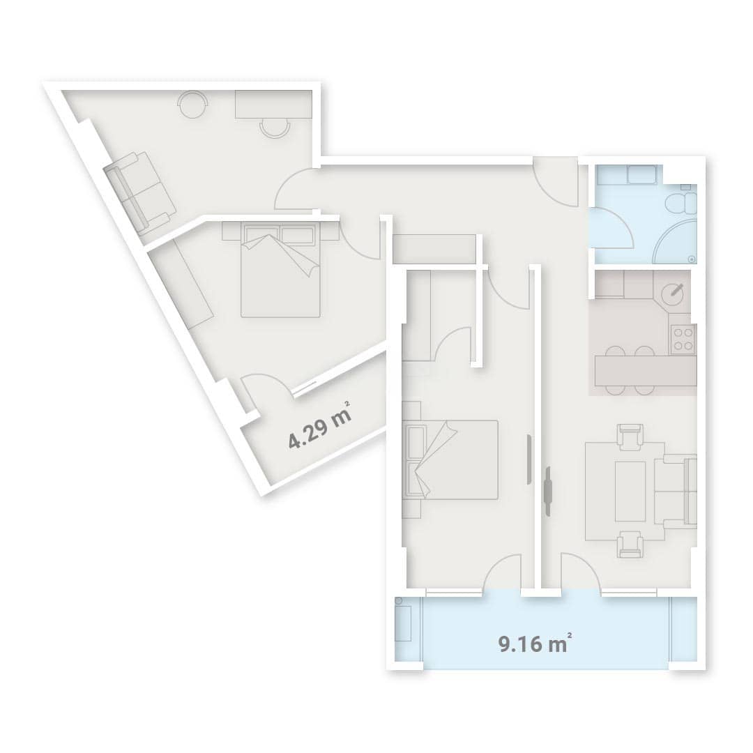 3-ოთახიანი ბინა, 94.09 მ², 15 სართული, Lux Tower ბათუმში