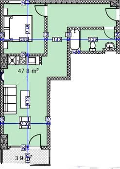 1-bedroom apartment, 51.7 m², 22 floor in "Modern Ultra"