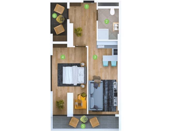 2-комнатная квартира, 57.2 м², 26 этаж в ЖК "Terrassa Batumi"