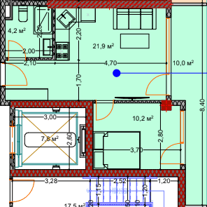 1-bedroom apartment, 48.1 m², 5 floor in "Lagoon Resort"