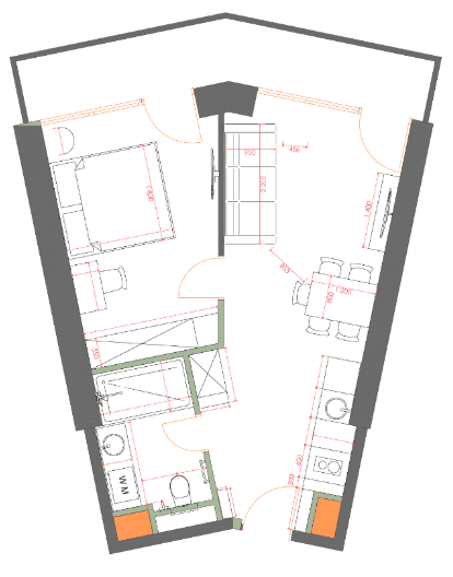 1-комнатная квартира, 49.63 м², 36 этаж в ЖК "7th Heaven Residence"