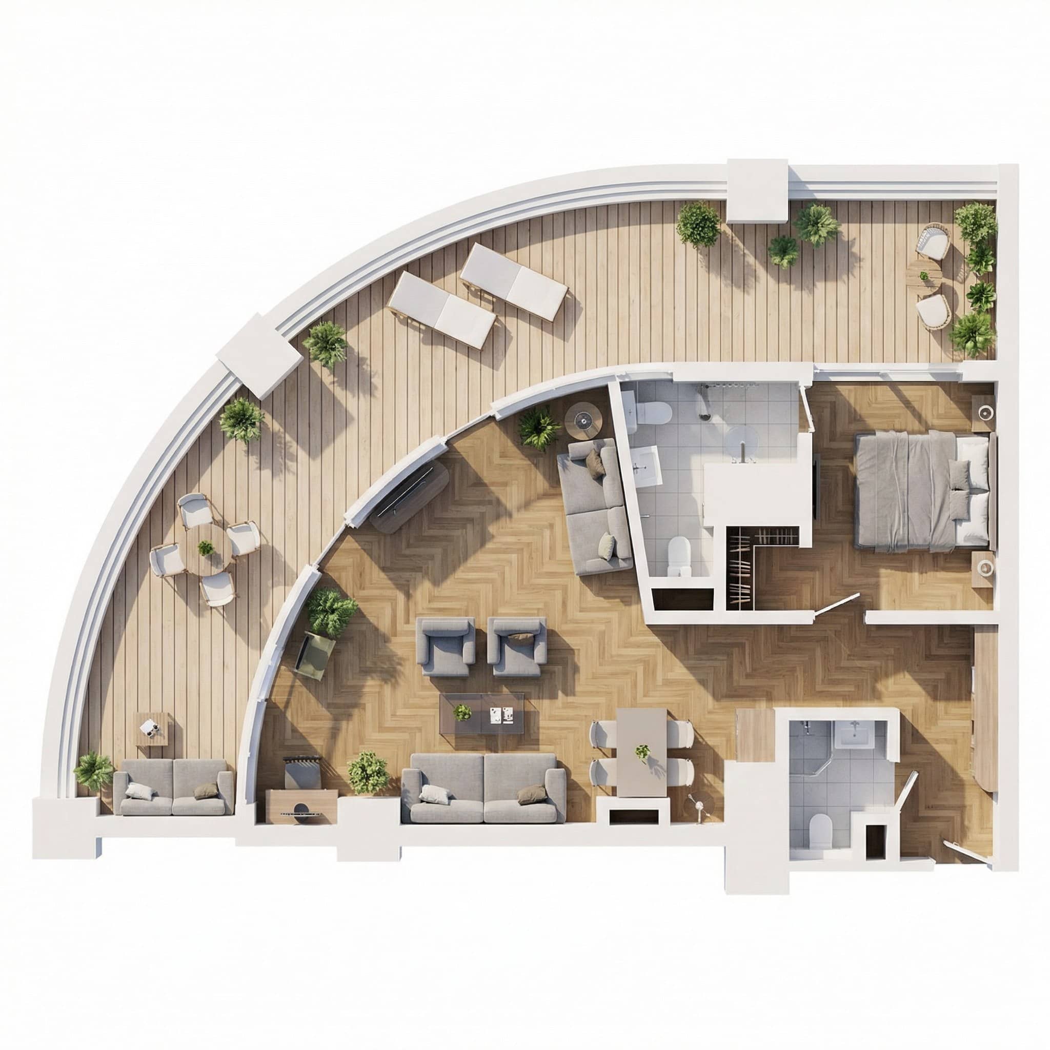 1-ოთახიანი ბინა, 101 მ², 6 სართული "Pontus Rotana Resort & Spa Gonio"-ში