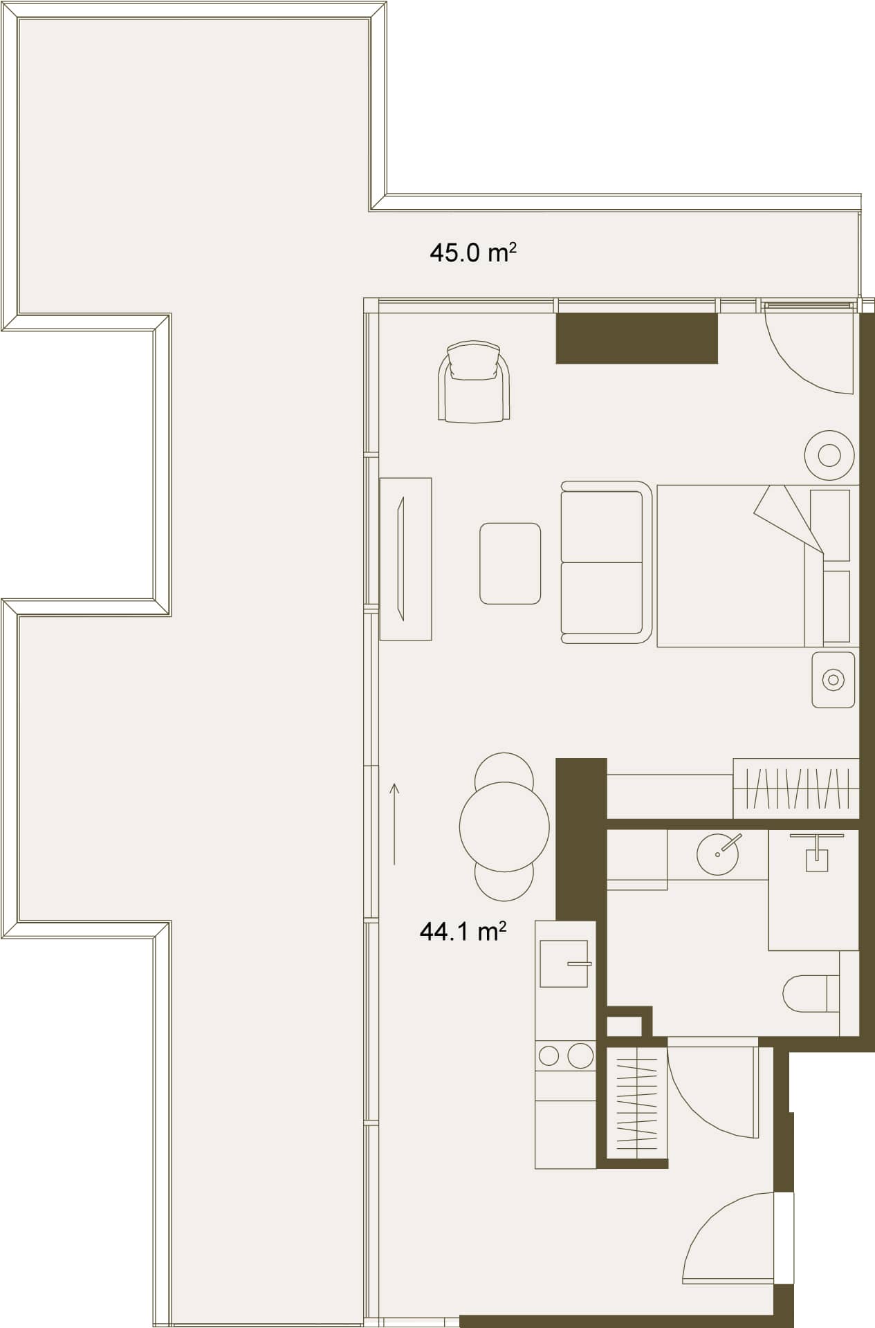 studio, 89.1 m², Floor 11 in "NEXT GARDENS"