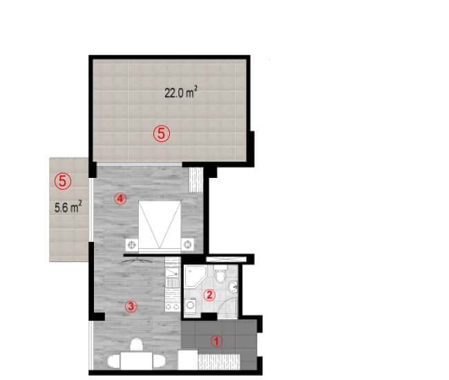 1-комнатная квартира, 65.2 м², 9 этаж в ЖК "Green Cape"