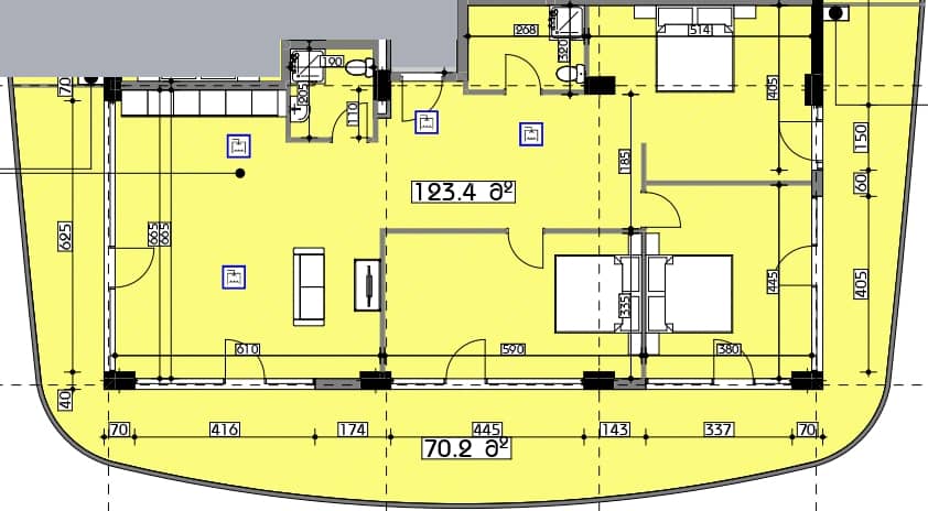 2-bedroom apartment, 193.6 m², 11 floor in "Swiss village"