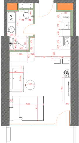 studio, 34.87 m², 39 floor in "7th Heaven Residence"