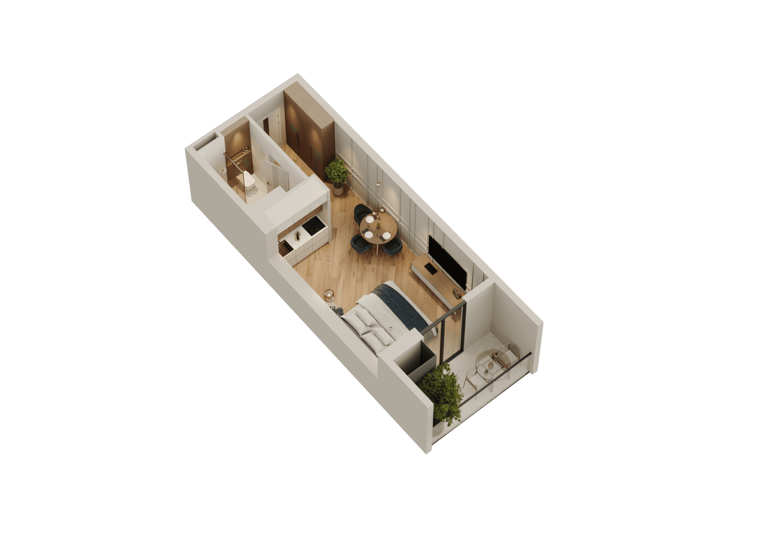 Студия, 35.7 м², этаж 3