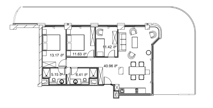 3-комнатная квартира, 165.68 м², 7 этаж в ЖК "Next Collection"
