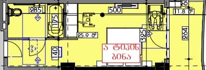 studio, 37.7 m², 7 floor in "Swiss village"