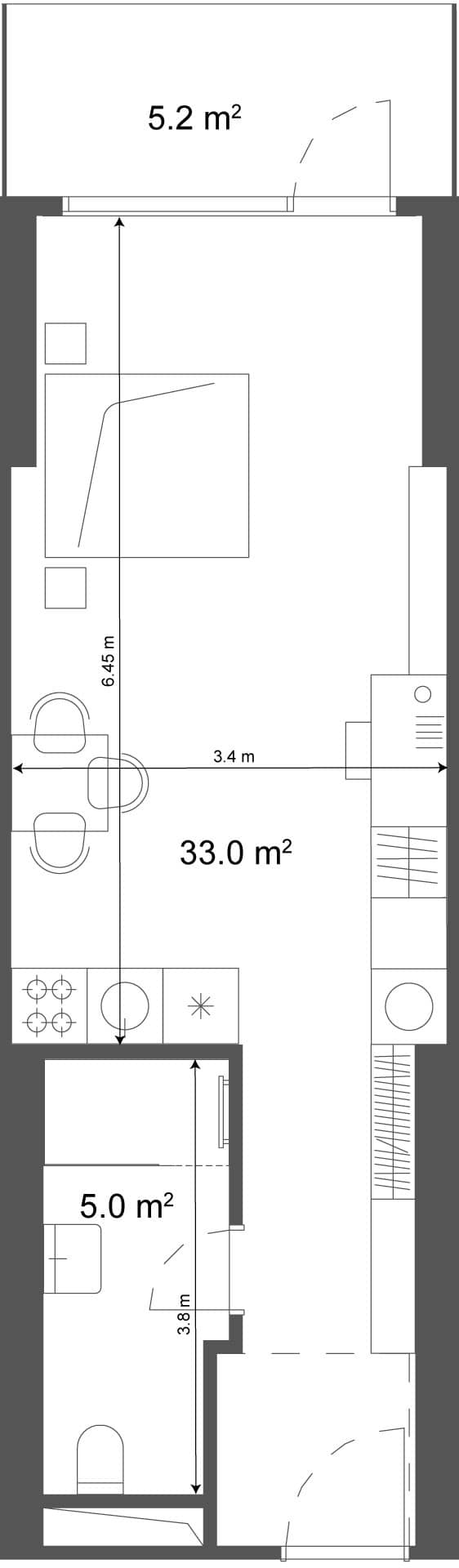 Студия, 38.2 м², этаж 30 в ЖК "Ramada Residences"