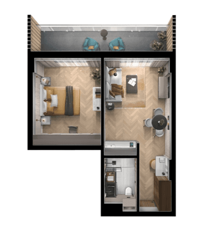 一居室公寓，86.81 m²，5 层，位于“Queen's residence”