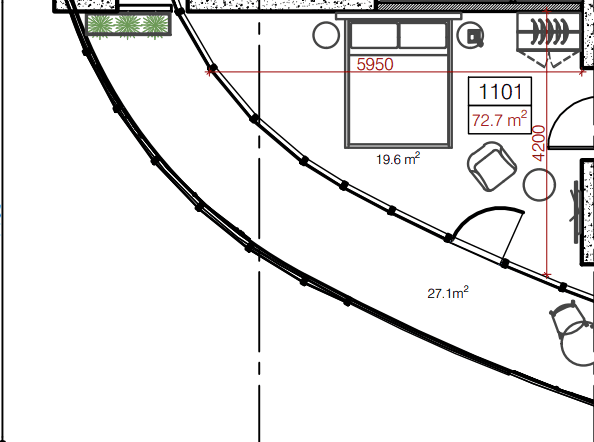1-bedroom apartment, 72.9 m², 11 floor in "Oval"