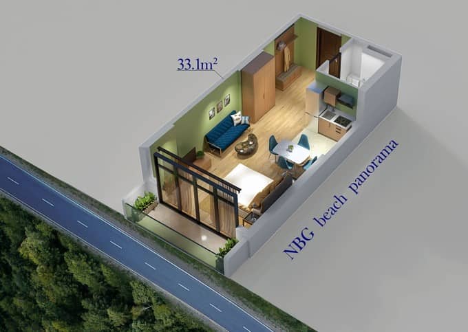 studio, 33.1 m², 26 floor, NBG Beach Panorama in Batumi