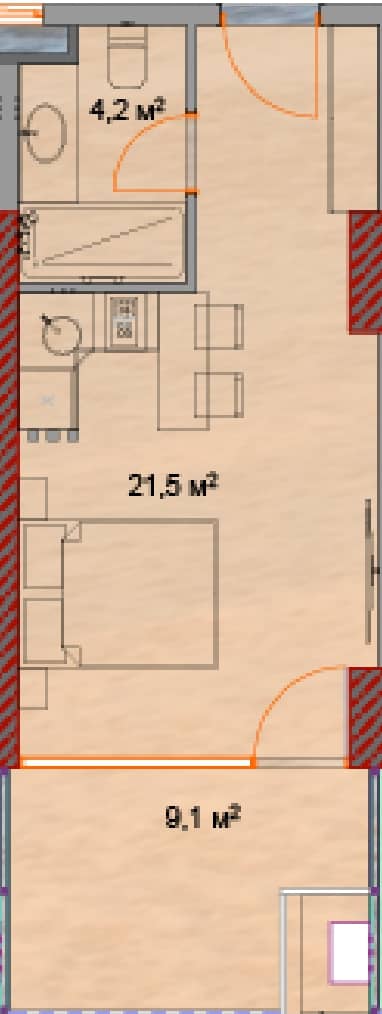 Студия, 35.6 м², 17 этаж в ЖК "Horizon Grand Residence"