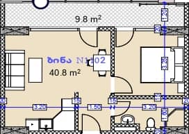 1-комнатная квартира, 50.6 м², 11 этаж в ЖК "Modern Ultra"