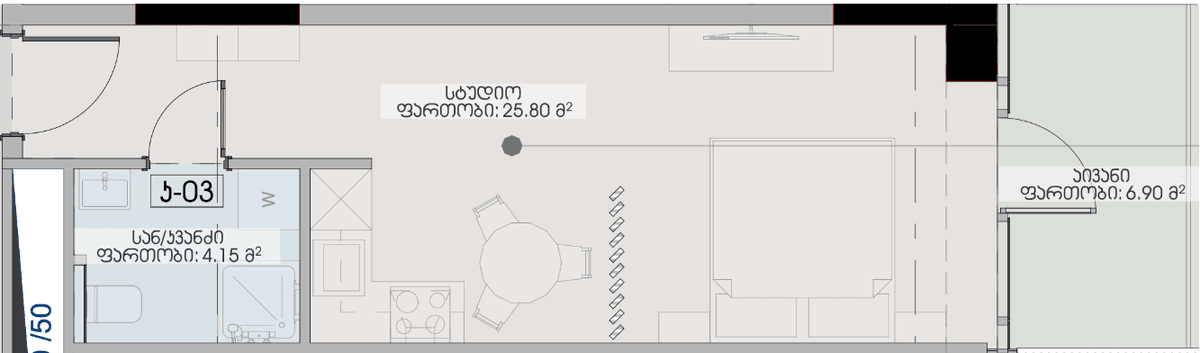 Студия, 36.85 м², 11 этаж в ЖК "Geuz Towers"