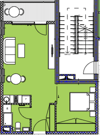 1-bedroom apartment, 46.81 m², 7 floor in "Palm Residence"