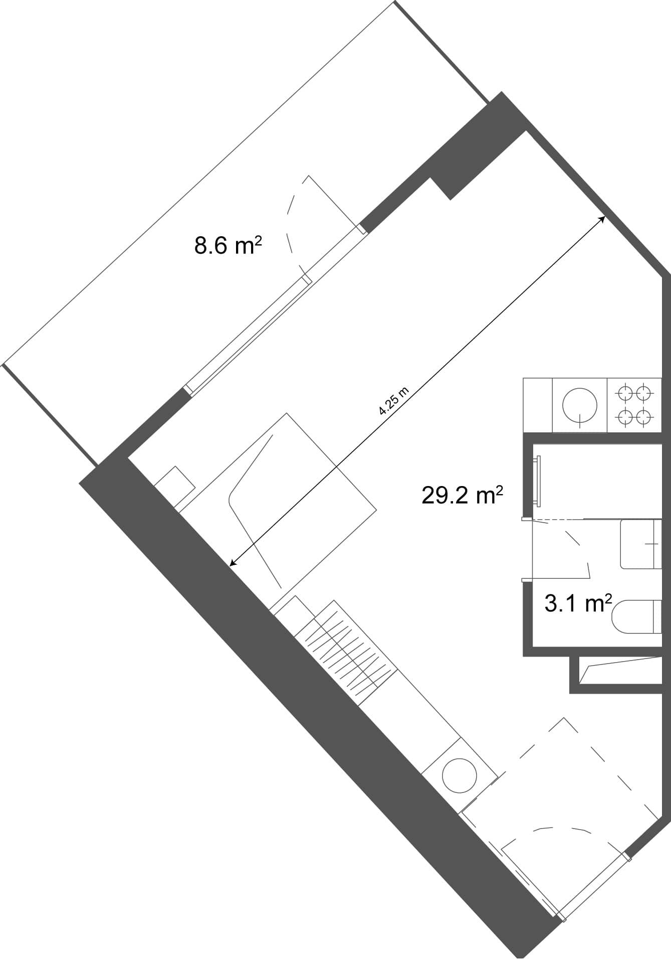 Студия, 37.8 м², 31 этаж в ЖК "Ramada Residences"