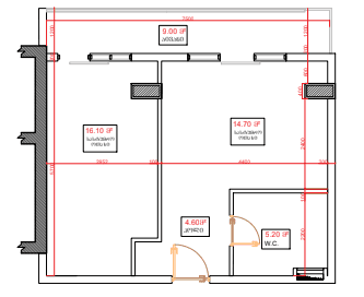 1-комнатная квартира, 50.8 м², 13 этаж в ЖК "H-2 hotel"
