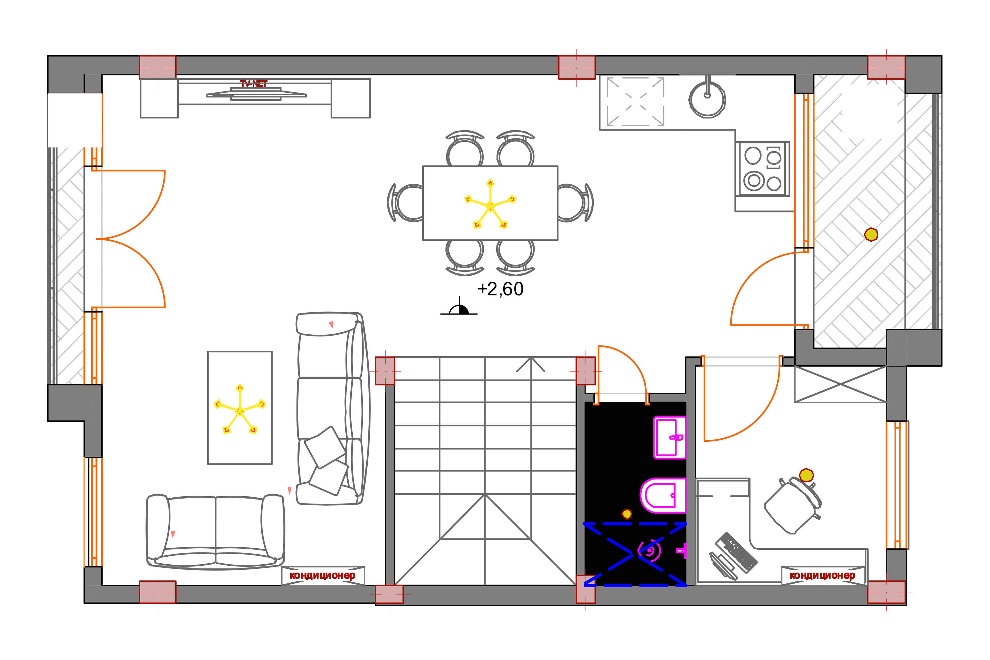 2-bedroom apartment, 234.9 m²,  floor in "Green Side Kvariati"