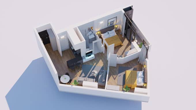 3-bedroom apartment, 65.9 m², 9 floor, GWG Batumi in Batumi