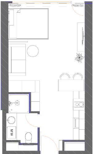 studio, 42.15 m², 32 floor in "7th Heaven Residence"