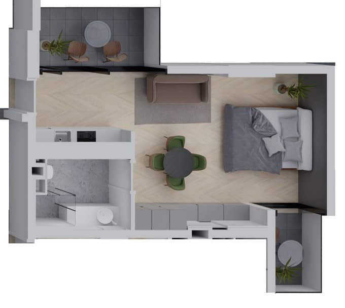 Студия, 34.9 м², 10 этаж в ЖК "Dream Side"