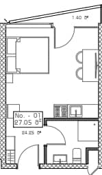 studio, 38.44 m², 4 floor, Mardi Hills in Batumi