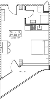 Студия, 39.32 м², 3 этаж в ЖК "Mardi Hills"