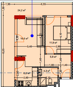 2-bedroom apartment, 72.4 m², 2 floor, Lagoon Resort in Batumi