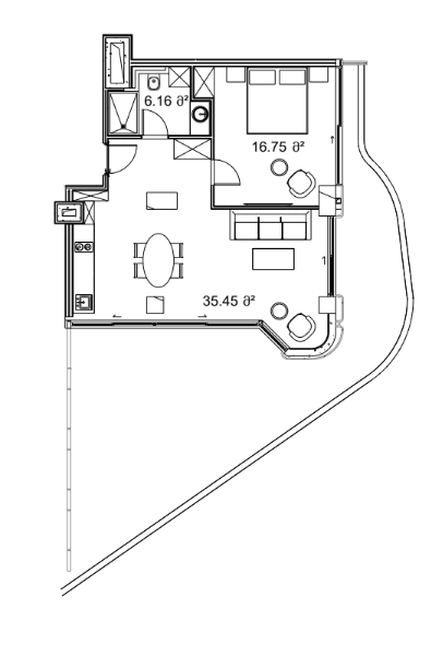 1-комнатная квартира, 113.45 м², 11 этаж в ЖК "Next Collection"