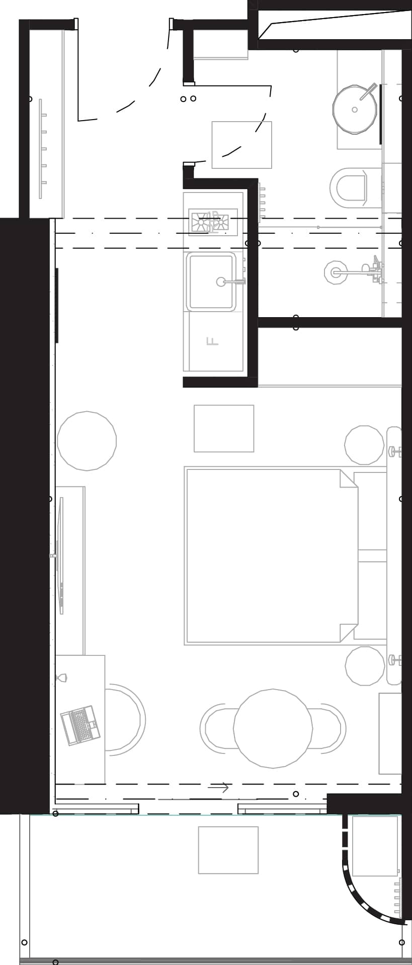 一居室公寓，34.4 m²，15 层，位于“Montemar”