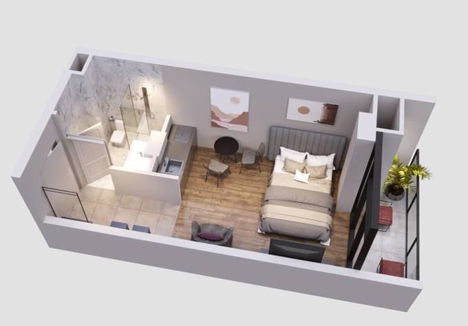 studio, 30.4 m², 5 floor, Kobuleti Residence in Batumi