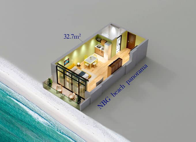 studio, 32.7 m², 20 floor, NBG Beach Panorama in Batumi