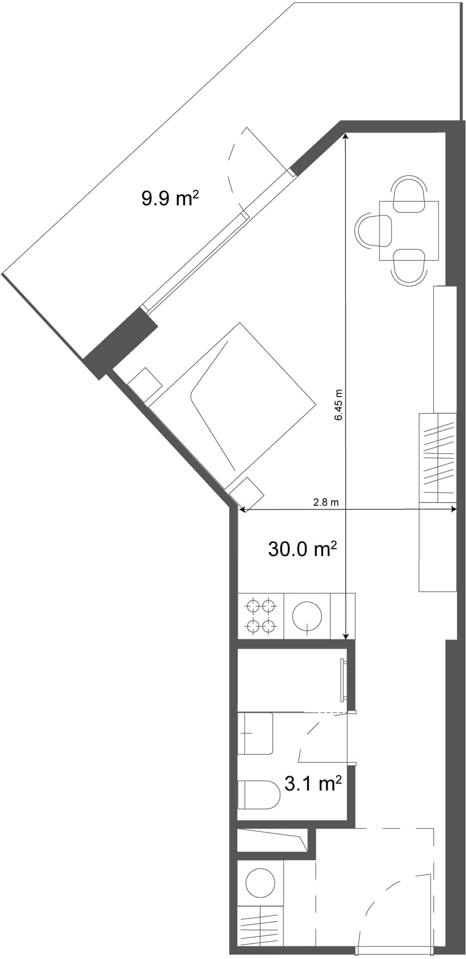 Студия, 39.9 м², этаж 39 в ЖК "Ramada Residences"