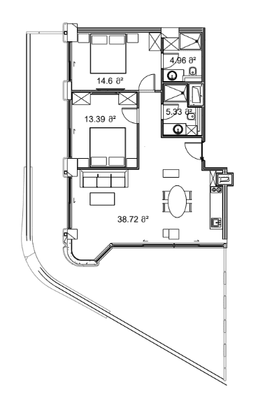 2-bedroom apartment, 138.3 m², 11 floor in "Next Collection"