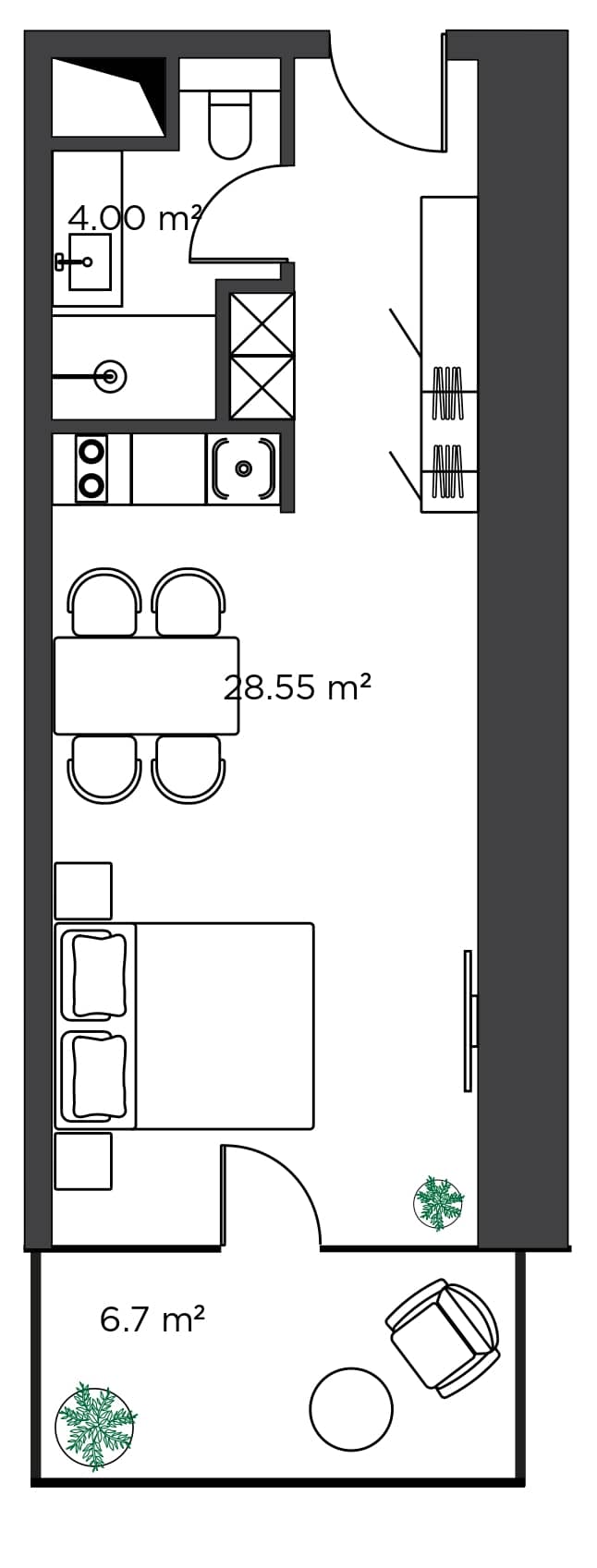 Студия, 39.25 м², 10 этаж в ЖК "Ambassadori Island"