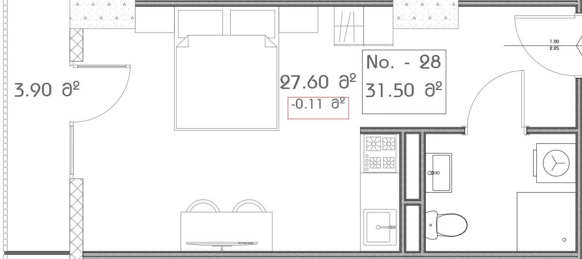 studio, 31.5 m², 16 floor, Mardi Aquapark Wellness Resort in Batumi