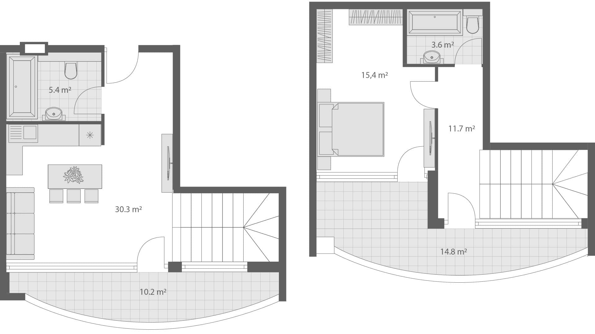 2-bedroom apartment, 91.4 m², 4 floor in "Wyndham Grand Family Club"