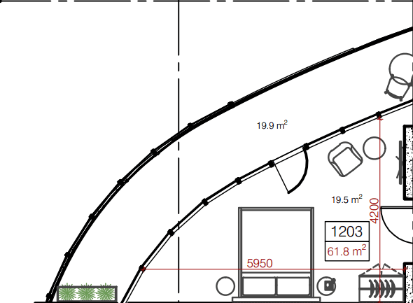 1-bedroom apartment, 62.1 m², 12 floor in "Oval"