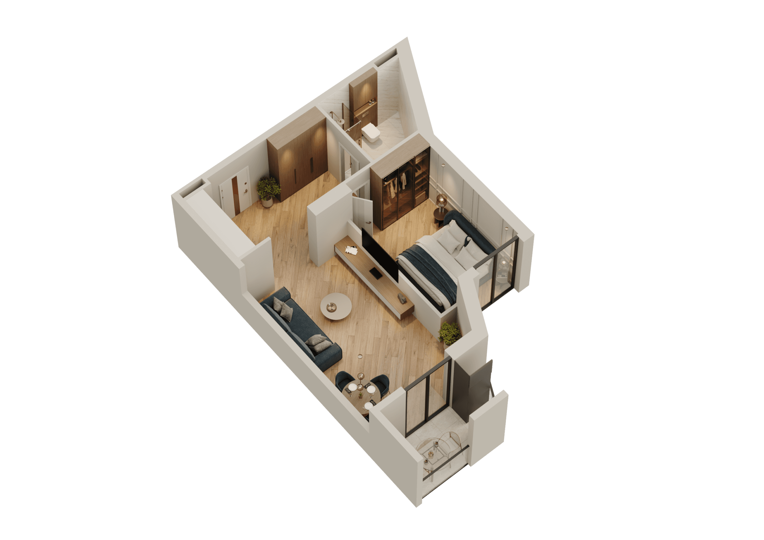 1-room, 51.4 m², Floor 3