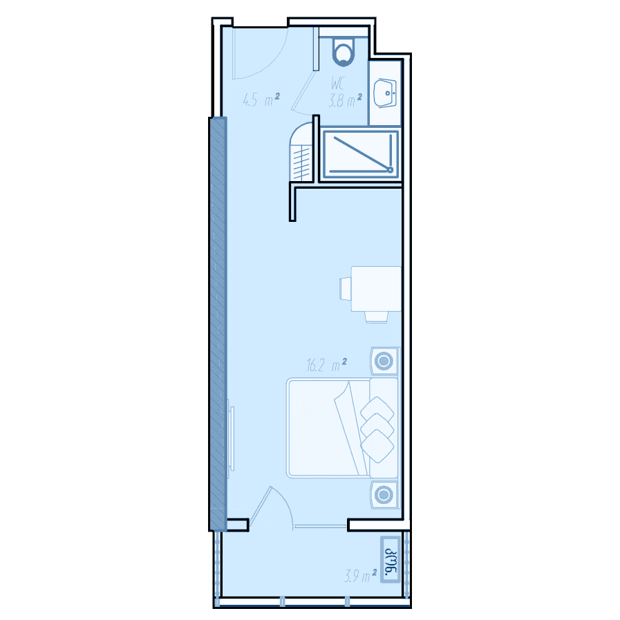 1-комнатная квартира, 50 м², 34 этаж в ЖК "BlueSky Tower"